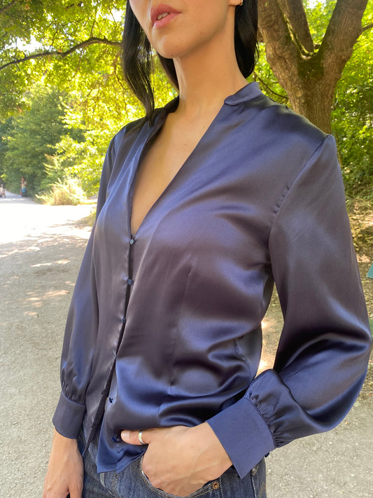 BLOUSE ALBA SOIE MARINE