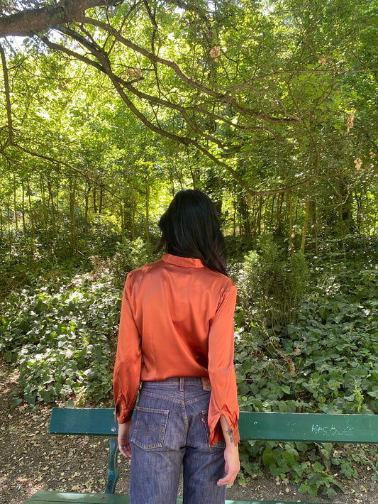 BLOUSE ALBA SOIE TERRACOTA