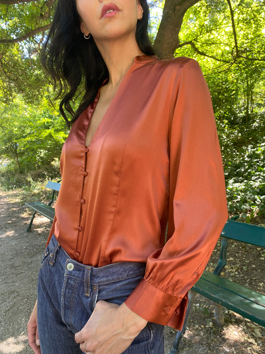 BLOUSE ALBA SOIE TERRACOTA