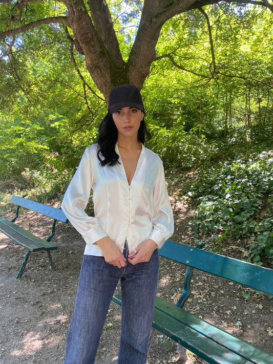 BLOUSE ALBA SOIE ÉCRU