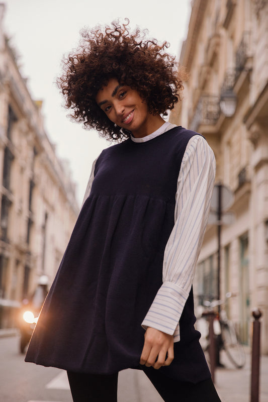 ROBE LOUISE EN LAINE MERINOS