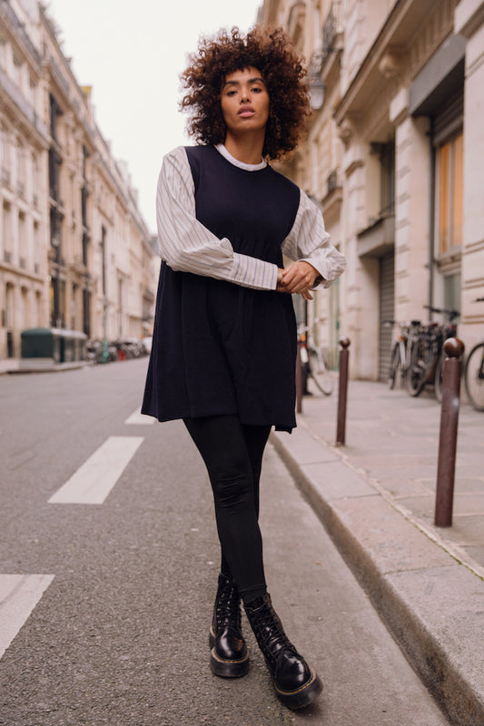 ROBE LOUISE EN LAINE MERINOS